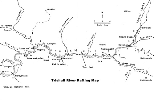 Trishuli river rafting map